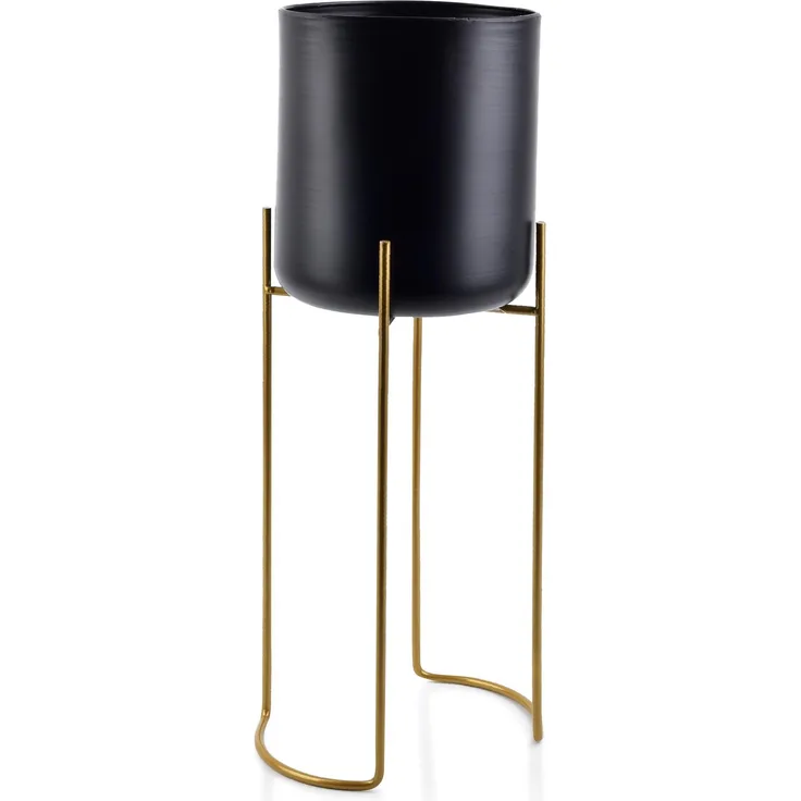 Standabdeckung Metall Mondex SWEN 20x20x54 cm Schwarz/Gold 1 Stk.