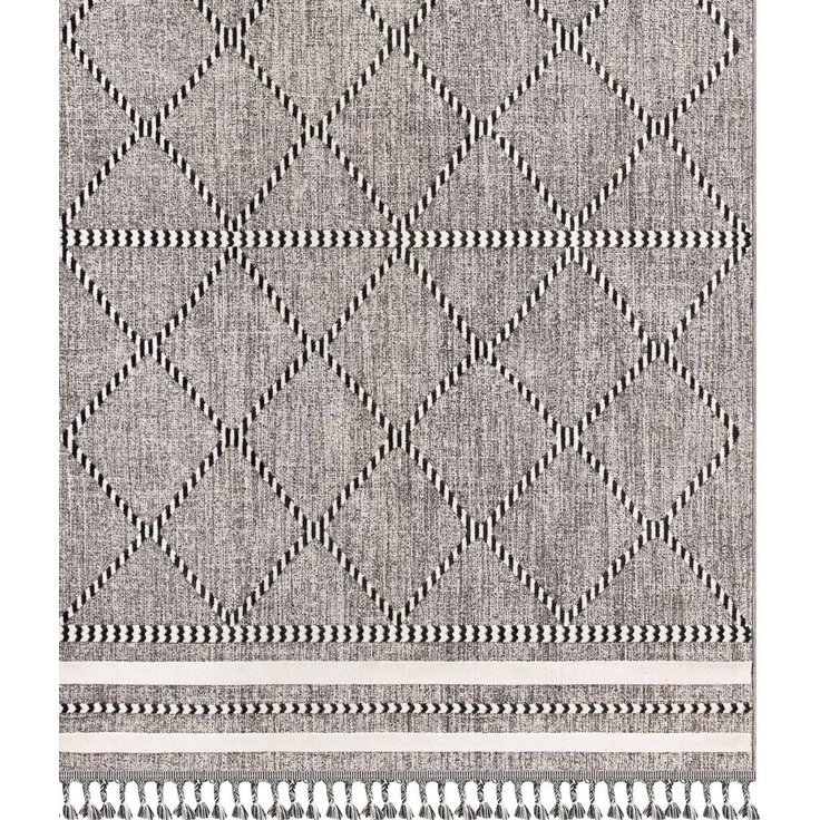 Zenith Blauer Teppich 78 x 150 cm Polyester Grau 88779323 [en. casa] – Bild 3