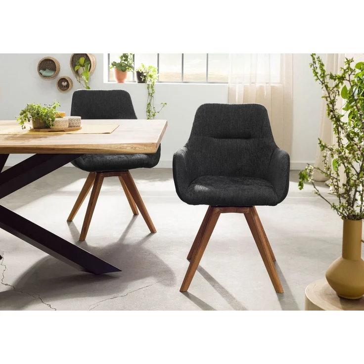 Drehstuhl Wildeiche 56x60x87 schwarz TACOMA #11 – Bild 3