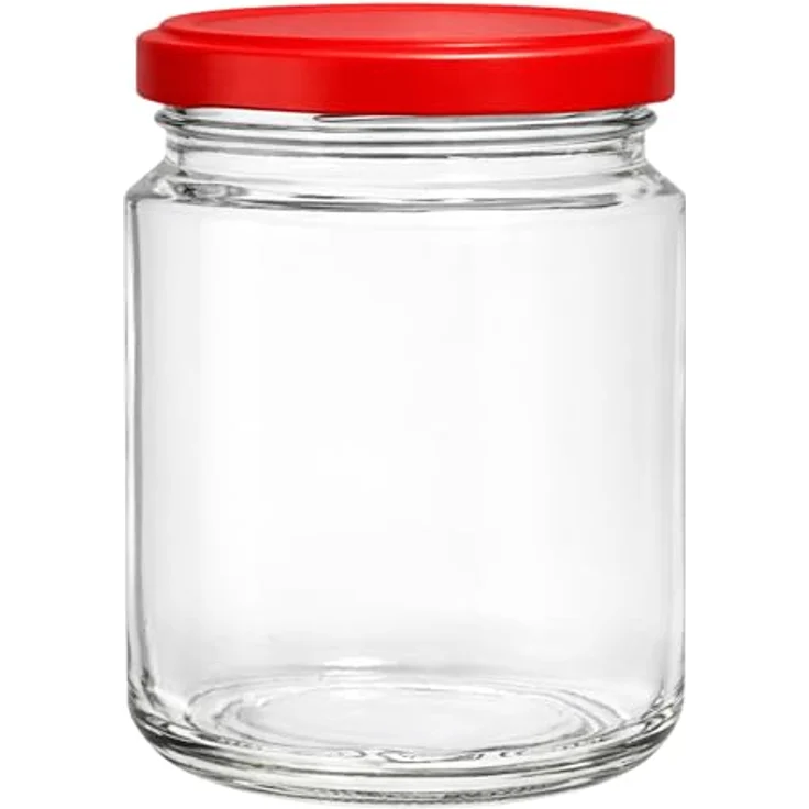 hocz 50x Marmeladengläser 275 ml | mit Deckel Rot TO 66 | Einmachgläser mit Schraubdeckel zum befüllen | Sturzgläser für Marmelade Schraubgläser | leere Gläser Set | 50 Stück – Bild 4
