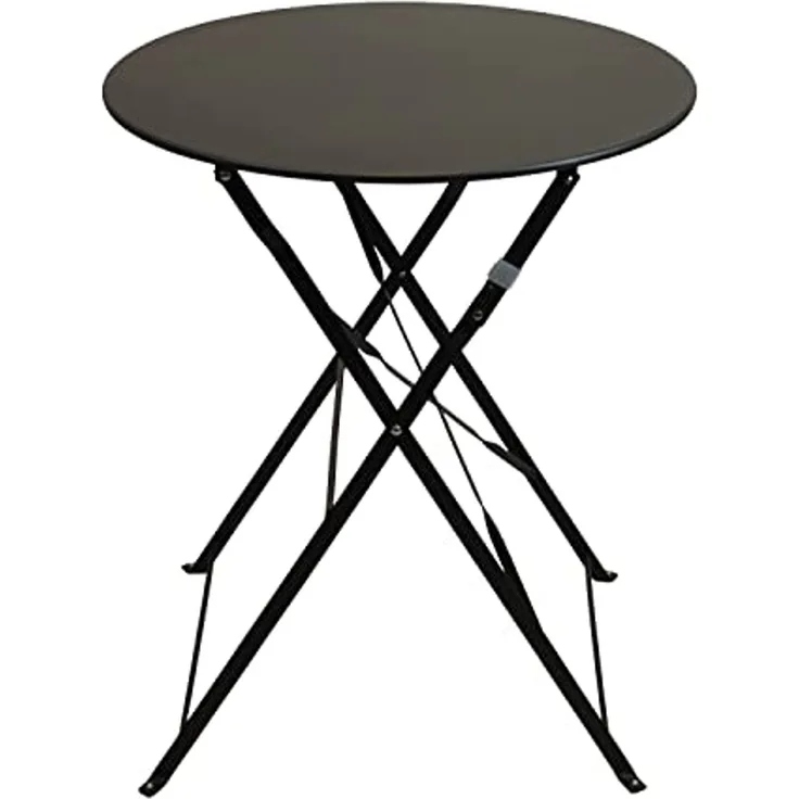 Koopman Gartentisch Balkontisch Terrassentisch Metall Rund Ø 60 cm Anthrazit (1-St), Klapptisch, zusammenklappbar, leicht zu verstauen, Bistrotisch