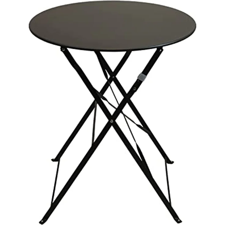 Koopman Gartentisch Balkontisch Terrassentisch Metall Rund Ø 60 cm Anthrazit (1-St), Klapptisch, zusammenklappbar, leicht zu verstauen, Bistrotisch – Bild 1