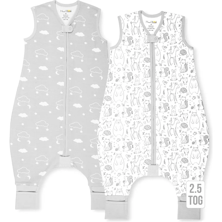 Mama Cheetah Toddler Schlafsack mit Füßen 3T - 4T, 2,5 TOG Bio-Baumwolle Baby Schlafsack mit Beinen, Baby Wearable Decken für Walker w / 2-Wege-Reißverschluss, Baby Schlafsack für Mädchen & Jungen – Bild 1