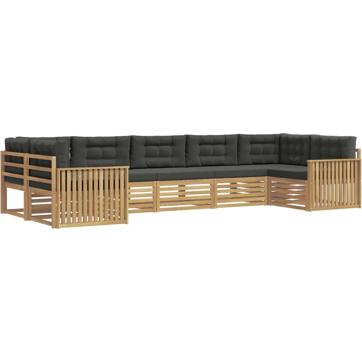 vidaXL Outdoor-Sofagarnitur 7 stk. 7-Sitzer Weiß und Anthrazit 3391082 – Bild 2