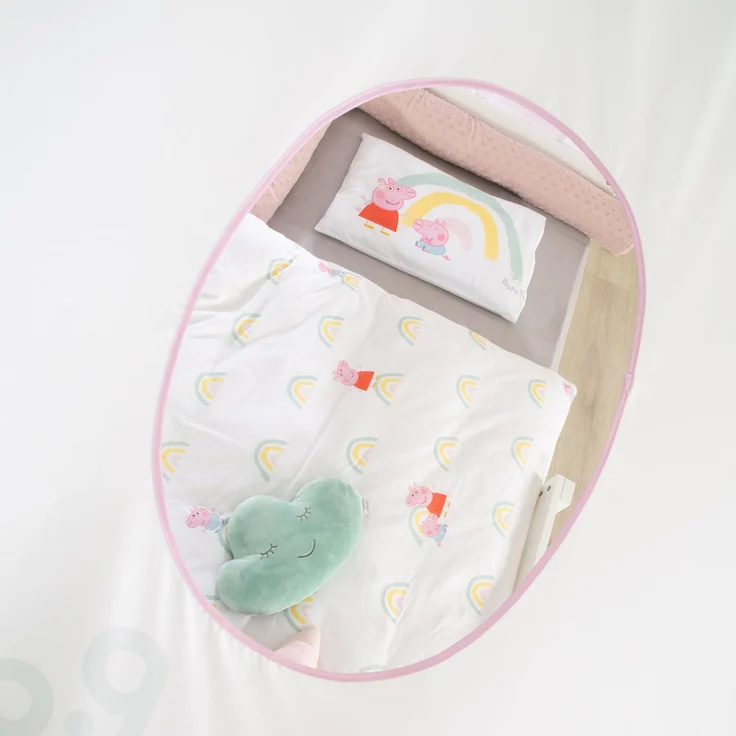 roba Bezug für Montessori Hausbetten 90 x 200 cm im Peppa Pig Design - Passendes Zubehör zum Umbau in Himmelbett - Inkl. 3 Aufbewahrungstaschen & Dachfenster – Bild 12