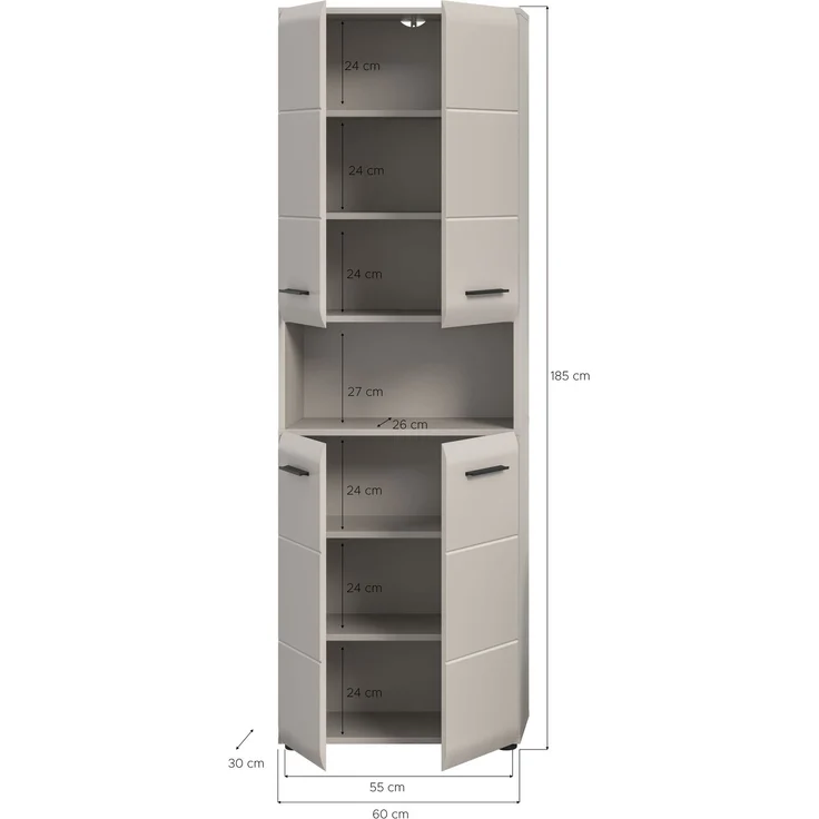 Ice Badschrank hoch in Kaschmir Nachbildung matt – Bild 4
