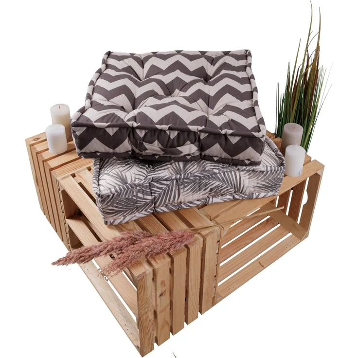 GO-DE Bodenkissen 60 cm x 60 cm x 12 cm, grau 70% Baumwolle/30% Polyester Kissen – Bild 6