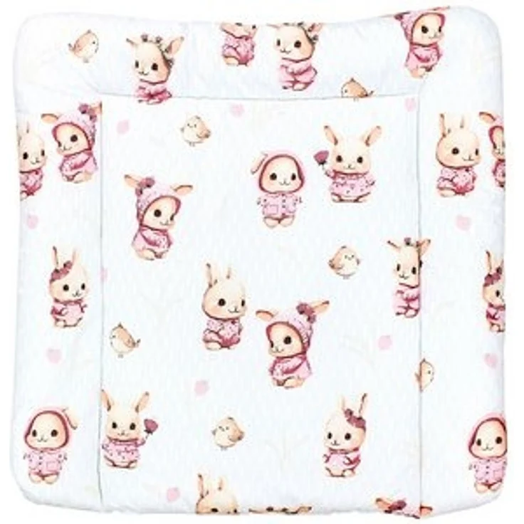 TupTam Baby Wickeltischauflage mit Baumwollbezug Gemustert, Farbe: Kaninchen/Rosa, Größe: 70 x 60 cm – Bild 6