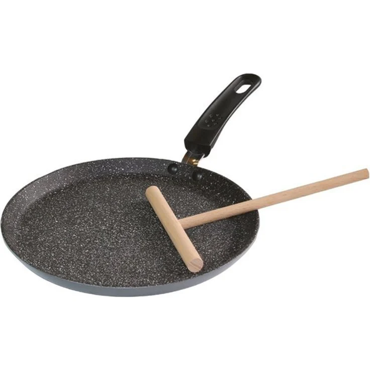 STONELINE Crêpepfanne, Aluminium (Set, 1-tlg, 1 Pfanne, 1 Teigverteiler aus Holz), mit echten Steinpartikeln, induktionsgeeignet, Designed in Germany – Bild 4