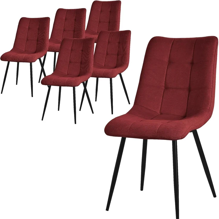 ML-DESIGN Stuhl Esszimmerstühle mit Rückenlehne moderne Design Lounge Küchenstühle (6 St), Polsterstuhl Esstischstühle 6er Set Küchenstuhl Polyester bis 120kg – Bild 1