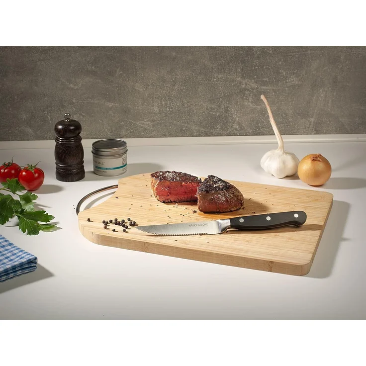 Hanseküche Steakmesser Steakmesser 6er Set – mit Holzgriff (Schwarz) (6 Stück), Modernes Design, Geschenkbox – Bild 6