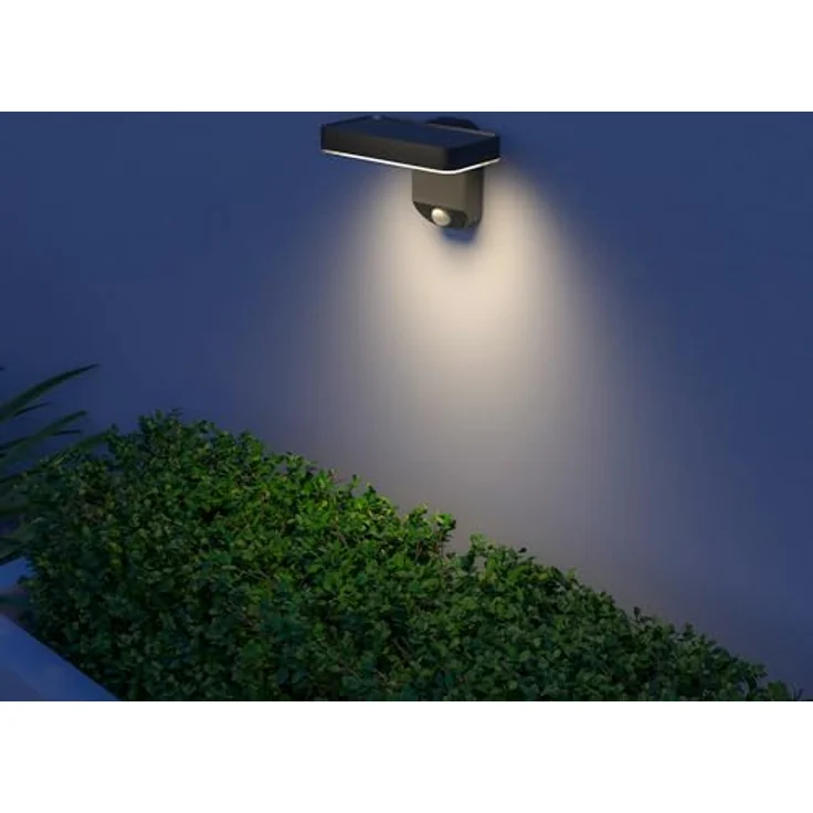 CALEX Smart Outdoor Solar LED Wandleuchte, integriertes LED-Modul, wasserdicht, App- & Sprachsteuerung, Schwarz – Bild 3