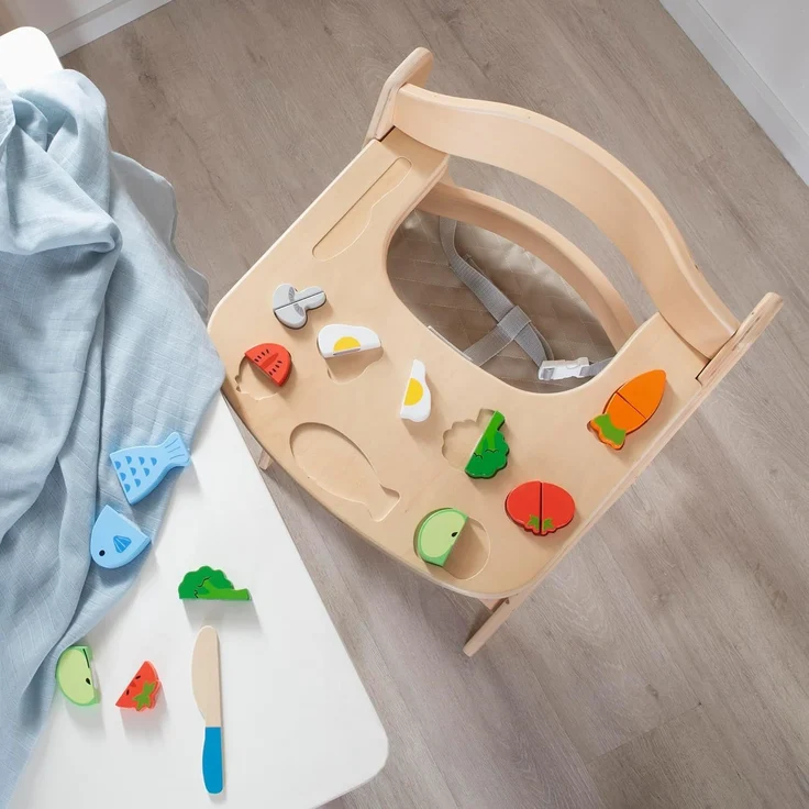 roba Essbrett mit Spielelementen - Obst- und Gemüse zum Spielen - Holz natur – Bild 4