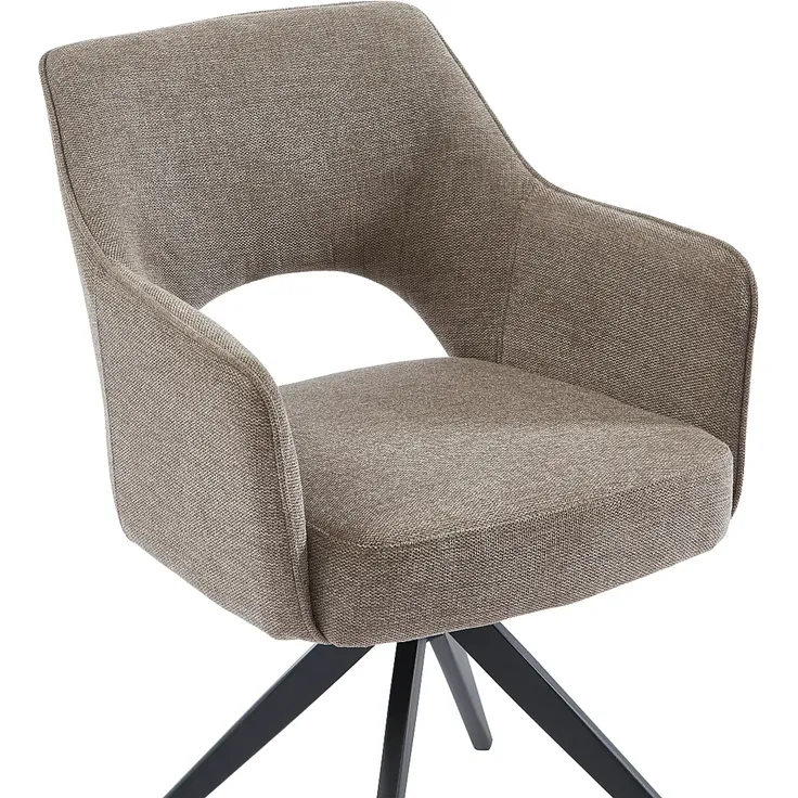 Vente-unique - KONYA Stuhl Stoff Schokoladenbraun - B 59 cm x H 84 cm x L 58 cm – Bild 6