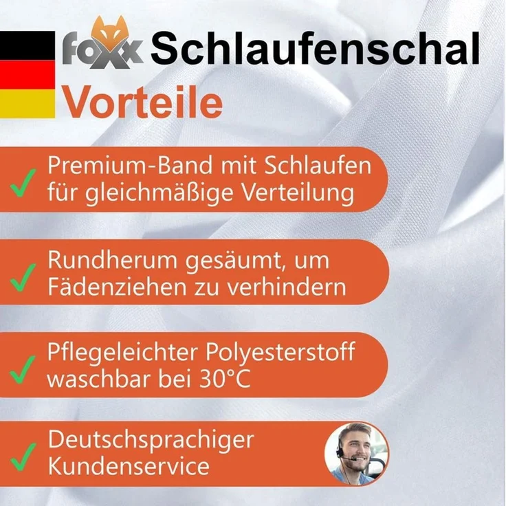 2er Set Schlaufenschal Voile 300 cm weiß transparent - Höhe (cm): 300, Farbe: Weiss – Bild 6