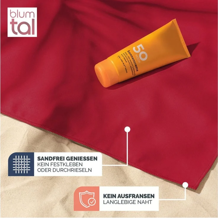 Blumtal Sporthandtuch Mikrofaser Handtuch - kompakte Mikrofaser Handtücher, Mikrofaser (inkl. Transporttasche, einzeln oder als Set verfügbar, 2-St), ultra leicht & schnelltrocknend, Reisehandtuch, Strandhandtuch – Bild 2