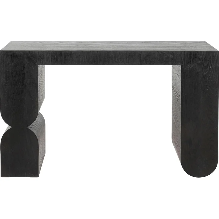 Kare Design Konsole Curve, Schwarz, Handgearbeitet, Jedes Stück EIN Unikat, Skandi-Style Sideboard, Ablage für Flur, Schmales Sideboard für Wohnzimmer, Eschenholz, 76 x 120 x 38 cm (H/B/T) – Bild 1