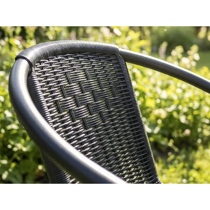 LC Garden Stapelstuhl Garvista Stapelstuhl 54x52x72cm schwarz Gartenstuhl Terassenstuhl, Pulverbeschichteter Stahl – Bild 4
