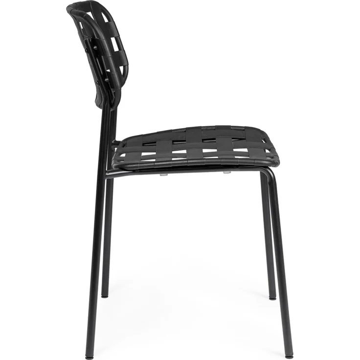 Gartenstuhl Clover 4er-Set aus Metall, modern, stapelbar, schwarz, pflegeleicht – Bild 2