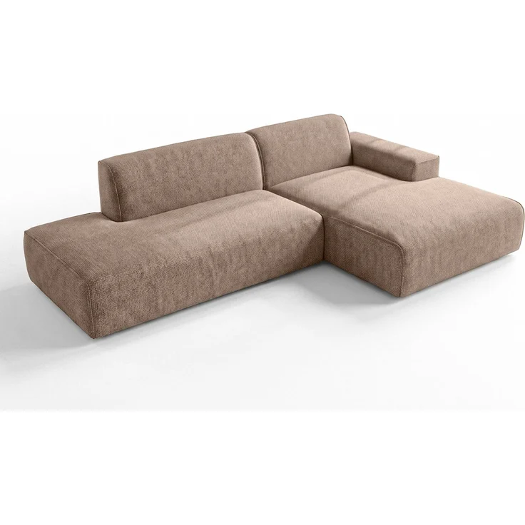 AX LIVING Ecksofa Modern Didim Duo 284 cm Warmbraun Chenille Sofa R – Bild 4