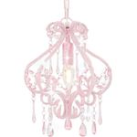 Deckenleuchte mit Perlen Rosa Rund E14