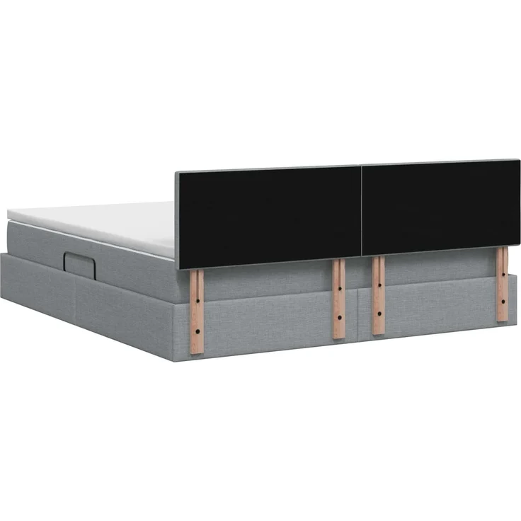 vidaXL LED-Speicherbett mit Matratze Hellgrau 140 x 200 cm Stoff 3459129 – Bild 10