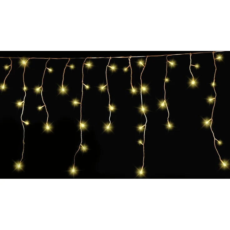 Gartenpirat Eisregen LED Lichterkette 4,2 m 168 LED bernsteinfarben Weihnachtsbeleuchtung Timer außen innen