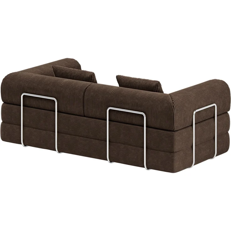 skølm 'Lofn' Modulares Sofa 2 Sitzer, 200x100 cm, Vollschaumcouch mit Metallgestell, Cord braun, Schlafsofa vakuumverpackt, kein Aufbau erforderlich – Bild 13