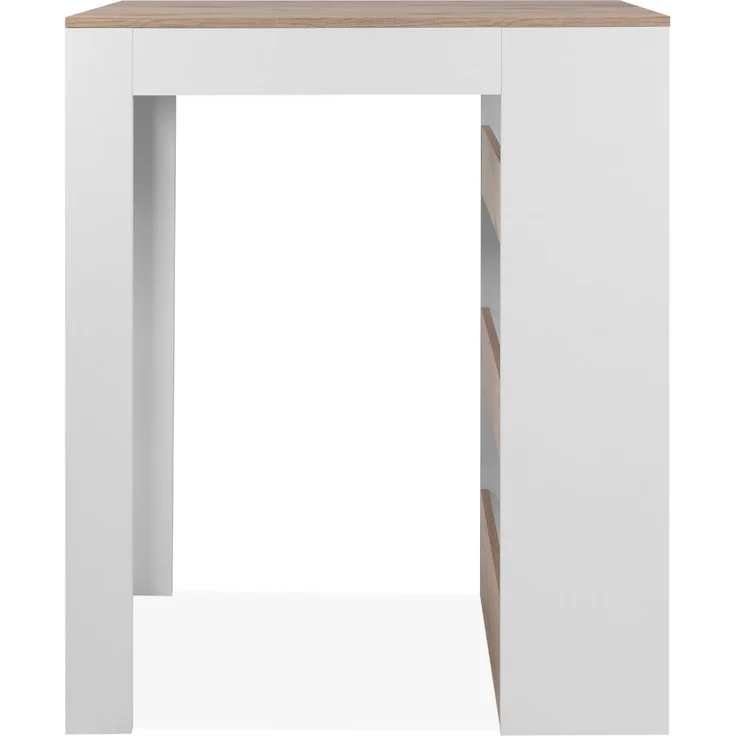 Calicosy 'TAMPA' Esstisch mit 3 Ablagefächern Eiche und Weiß L92cm - Helles Holz – Bild 3