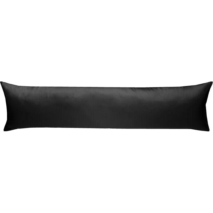 Mako Satin Damast Seitenschläferkissen Bezug Streifen "Vancouver" anthrazit 40x145 – Bild 1
