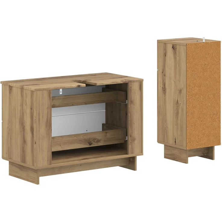vidaXL 2-teiliges Badezimmer Schrank Set EDE Artisan-Eiche 3417665 – Bild 5