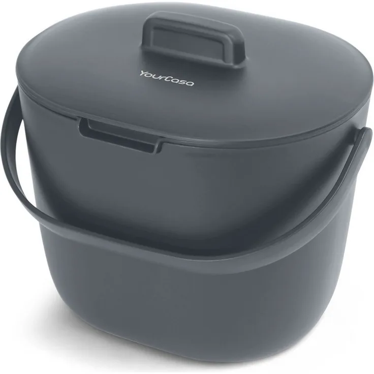 YourCasa Biomülleimer Küche 6L für alltäglichen Biomüll Spülmaschinenfest mit Sieb, Spülmaschinenfest, 6L Fassungsvermögen