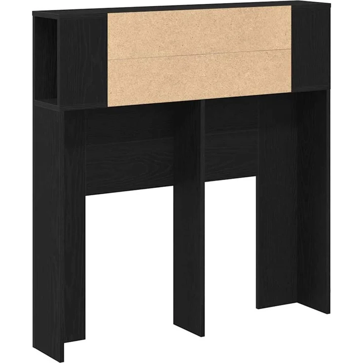 vidaXL Kopfteil Schrank Schwarz Eichen-Optik Holzwerkstoff 102,5 x 120 x 18,5 cm – Bild 5