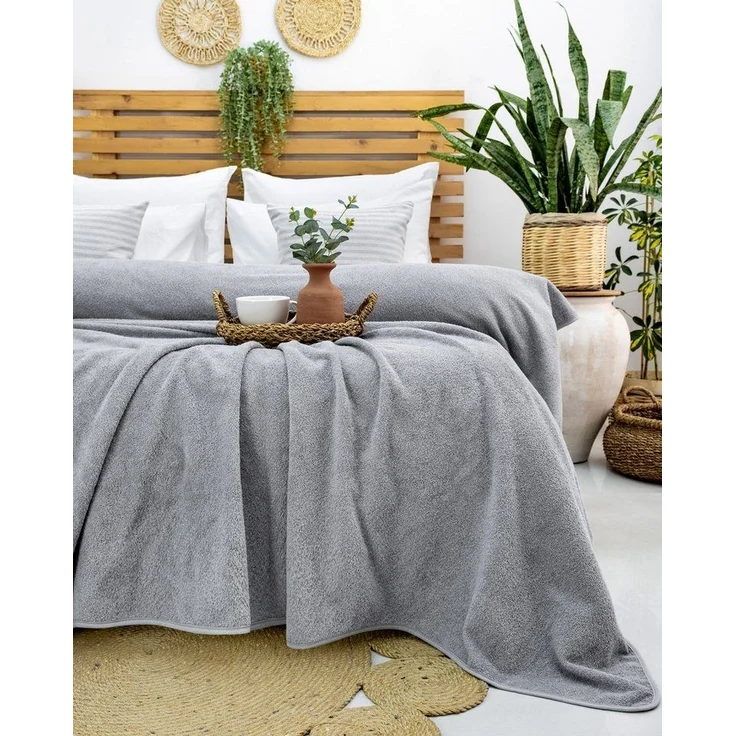 Wohndecke Frotteedecke 100% Baumwolle - Sommerdecke, Kuscheldecke, Laynenburg, Baumwolldecke als Sommer, Bett-Überwurf, Couch-Überwurf, Sofa-Decke – Bild 3