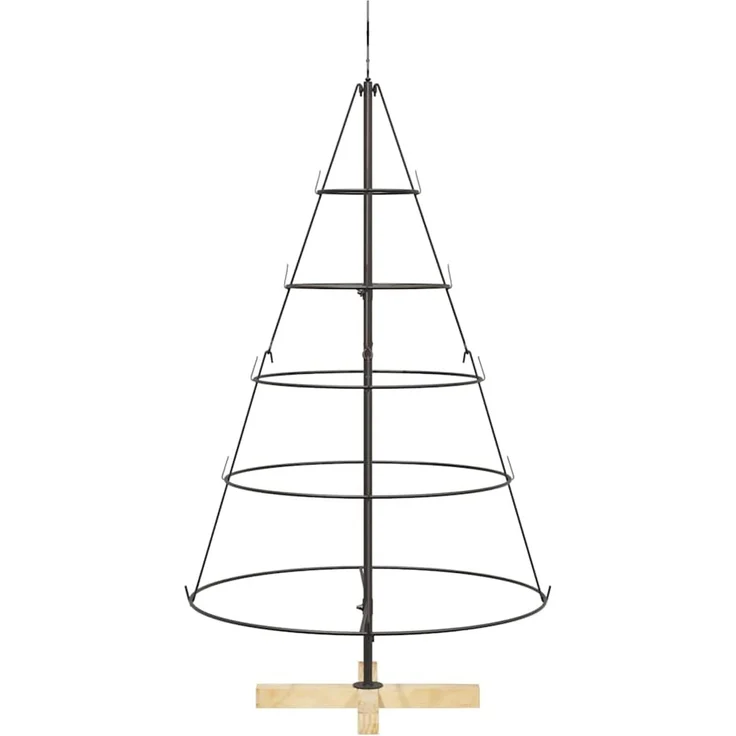 vidaXL Metall-Weihnachtsbaum mit Ständer KUOPIO 125 cm Stahl Schwarz 42019159 – Bild 6