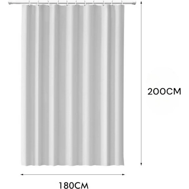Coradoma Duschvorhang Badewannenvorhang 180x200cm inkl. Ringe für Dusche Vorhang, Breite 180cm, Höhe 200cm, wasserabweisend, anti-bakteriell – Bild 3