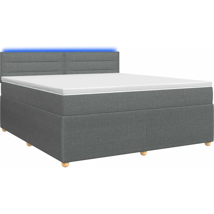 vidaXL Boxspringbett mit Matratze Dunkelgrau 180 x 200 cm Stoff 3452982 – Bild 2