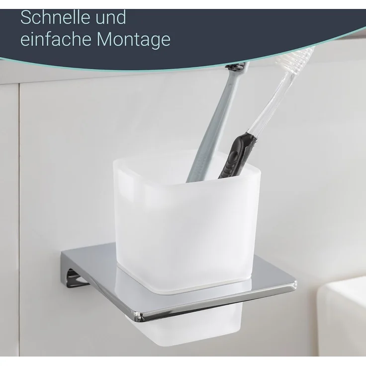 BadeDu SIRIUS Glas mit Halter Chrom – Bild 3