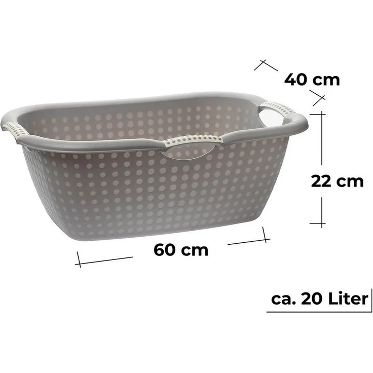 Centi Wäschewanne CHAINA Wäschekorb mit Griffen (4er-Set), 4er Set 60L x 40B x 22H ca. 20 L – Bild 1