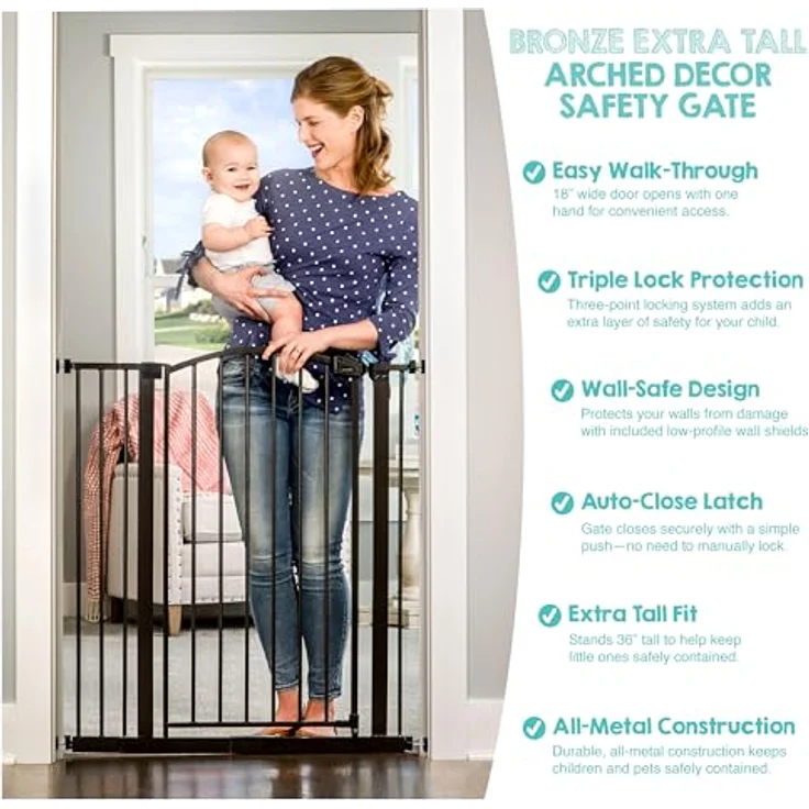 Regalo Arched Decore Easy Step Extra Tall Baby Gate – Bild 5