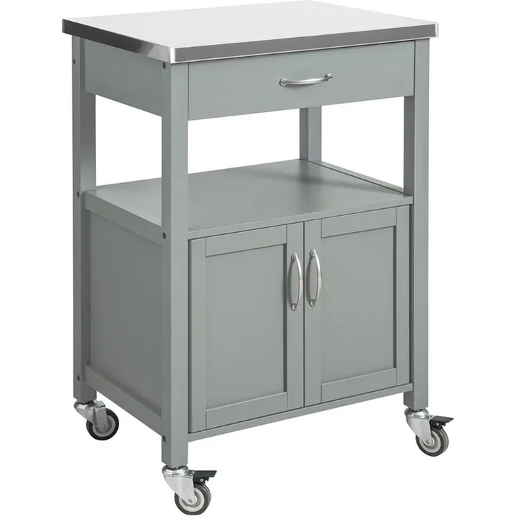 SoBuy FKW22-HG Küchenwagen, MDF, Lackiert, Grau, 60 x 92 x 44 cm