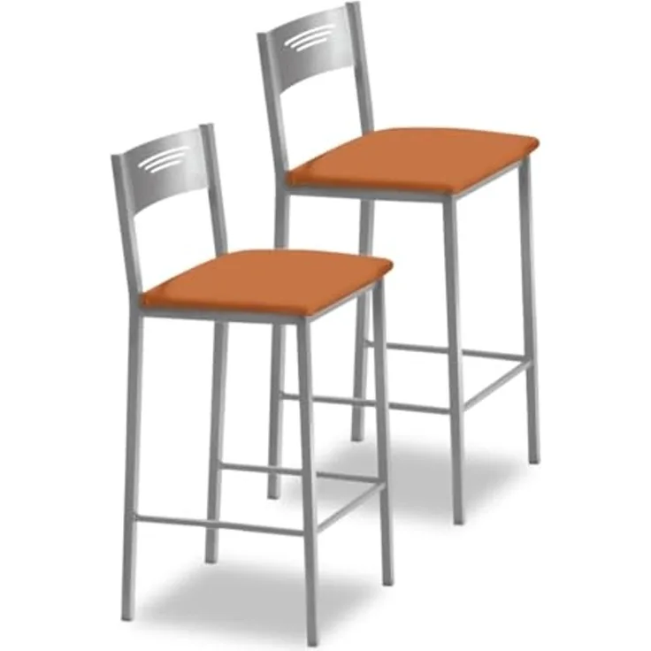 ASTIMESA Zwei Küchenhocker, 60 cm, Kunstleder, Orange (TAB60NA)