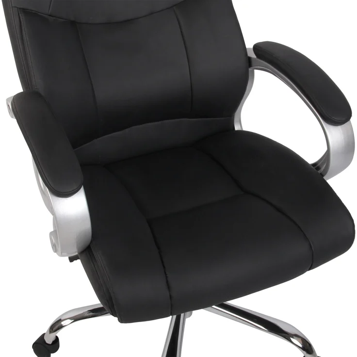 DELUKE® Bürostuhl SYDNEY - 113x66x70, Schwarz Kunstleder Metall Gestell ergonomische Bürostühle Homeoffice Stuhl mit Rollen – Bild 7