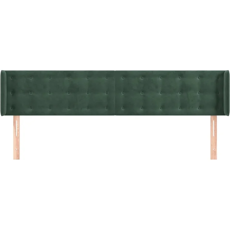 vidaXL Kopfteil mit Ohren Dunkelgrün 203x16x78/88 cm Samt 3119271 – Bild 3