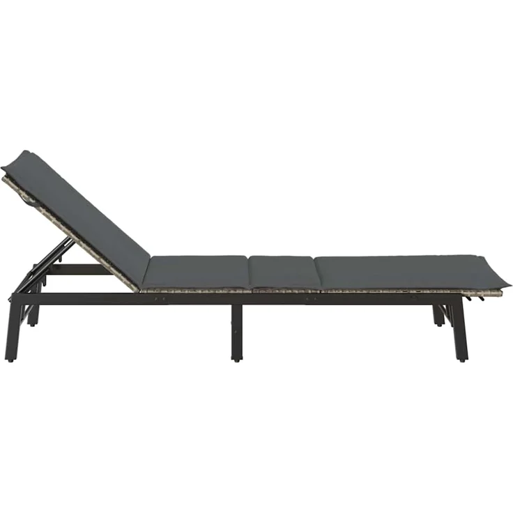 vidaXL Sonnenliege mit Auflage Hellgrau Poly Rattan 4104084 – Bild 6