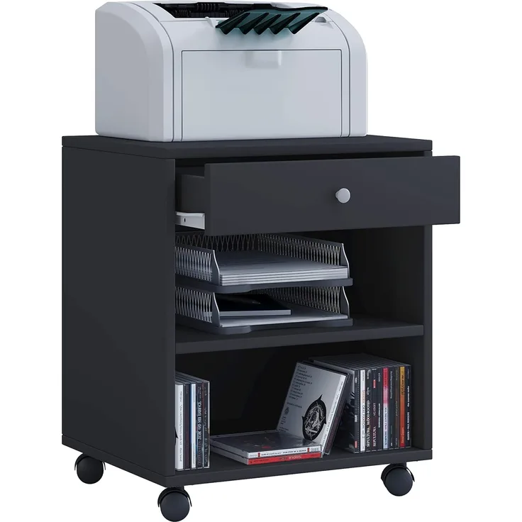 VCM Rollcontainer Salda 913905 Schwarz H. 54 x B. 45 x T. 38 cm