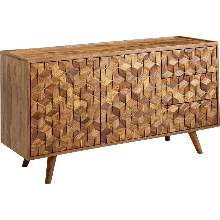 Sideboard >Purnia< (B/H/T: 138x59x45 cm) in Sheesham - 138x76x45 (BxHxT)