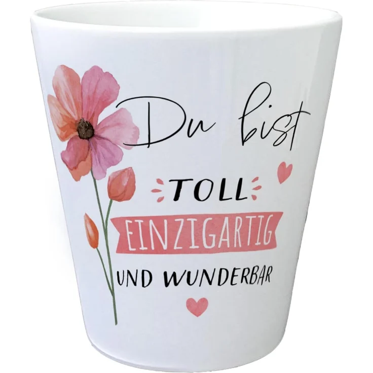 speecheese Blumentopf Blume Blumentopf mit Spruch Du bist toll einzigartig und wunderbar – Bild 1