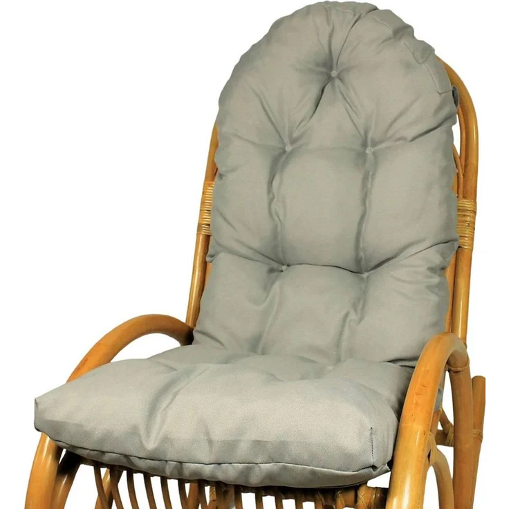 Rattani Polsterauflage Polster, Kissen für Schaukelstuhl, Liegestuhl 130 x 50 x 10 cm, Stoff Uni Living dunkelgrau. Viele weitere Farben lieferbar – Bild 3
