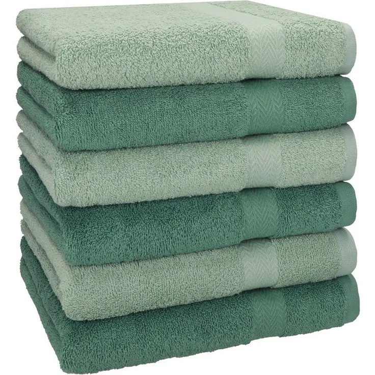 Betz Handtücher 6 Stück Handtuch Set 50 x 100 cm Premium Farbe heugrün/tannengrün, 100% Baumwolle (Set, 6-St) – Bild 1